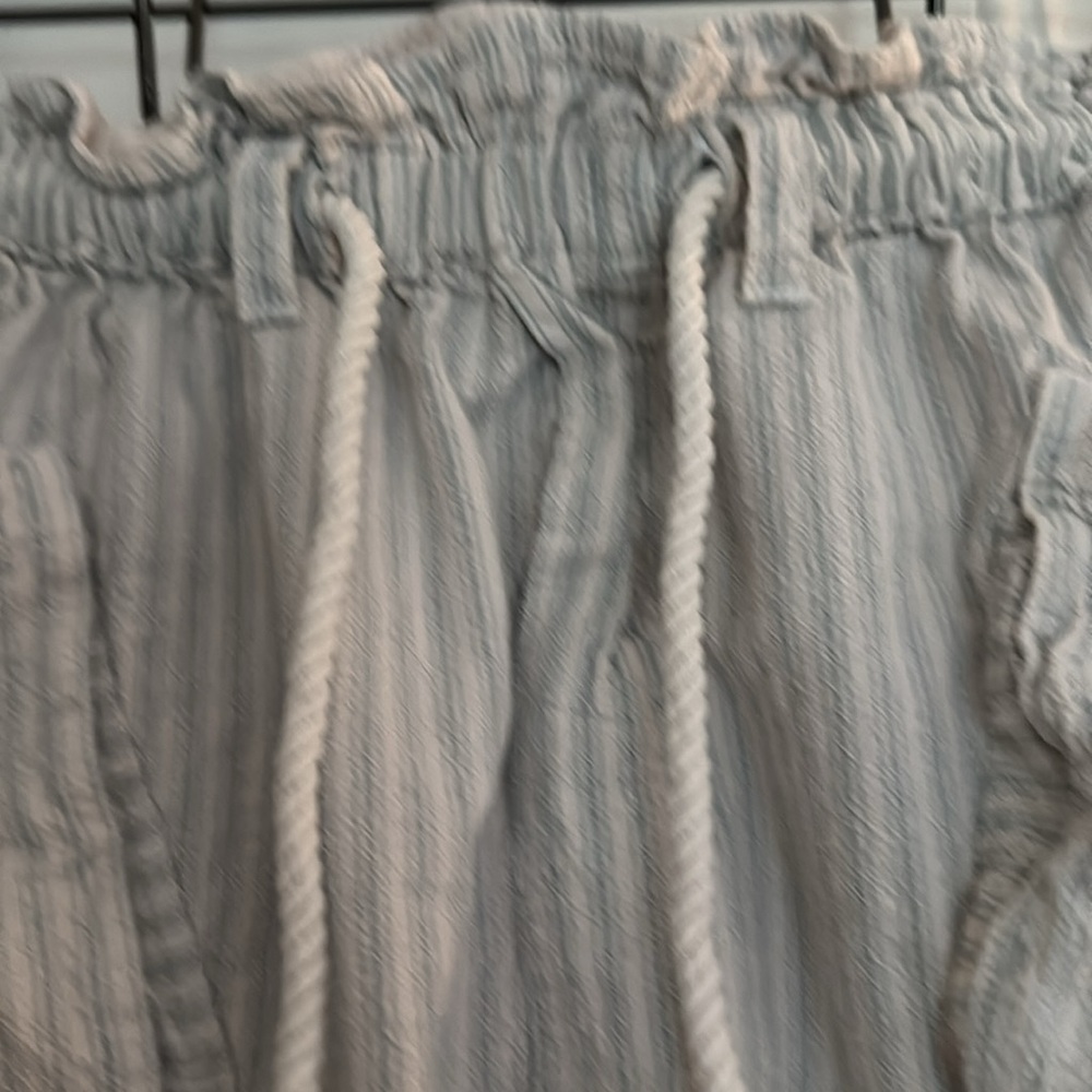 Casual Drawstring Wide-Leg Stripe Pants - Cream - Picture 3 of 7